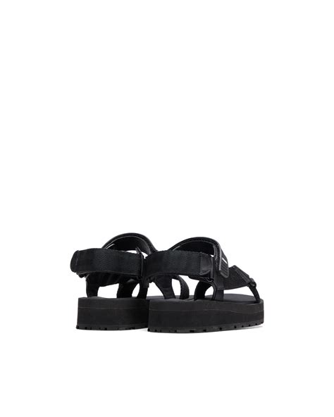 Sporty nylon band strap sandals 